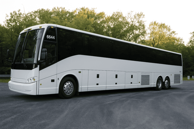 exterior of Bus Rental Company Hialeah coach bus